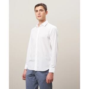 HARTFORD Cotton Button Up Shirt White Collared Long Sleeve Slim Fit Men's XL